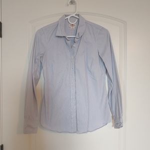 J. Crew Blue Striped Cotton Dress Shirt